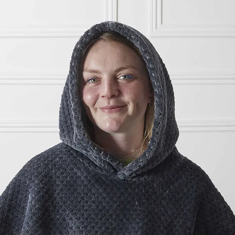 Plaid Sweat Fausse Fourrure Gris - 115x85cm-1
