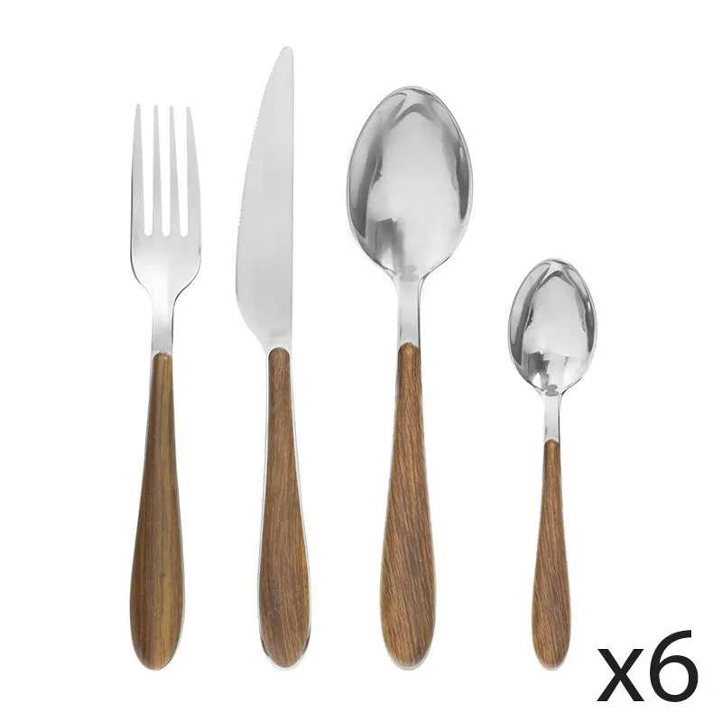Ménagère Authentic Bois - 24pcs-0