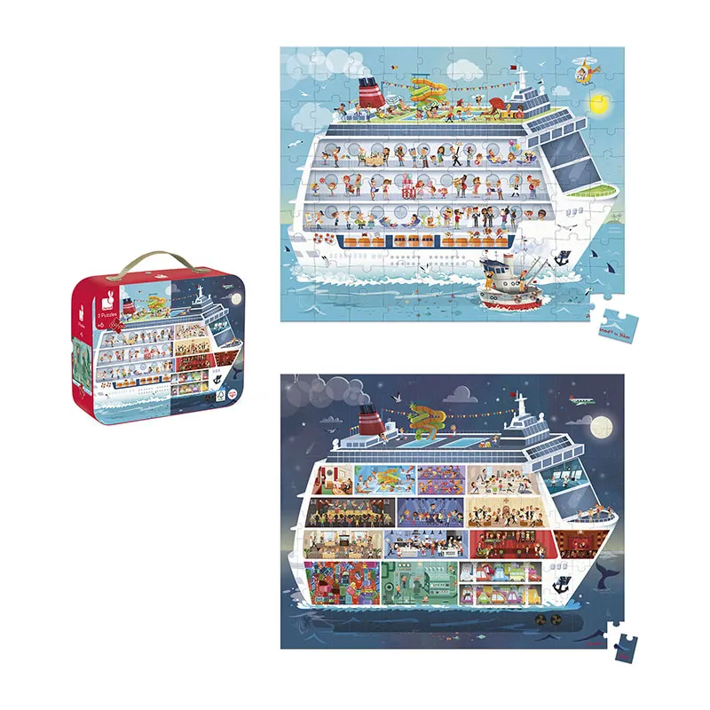 Valisette 2 Puzzles Bateau de croisière 100/200pcs - 6+-4
