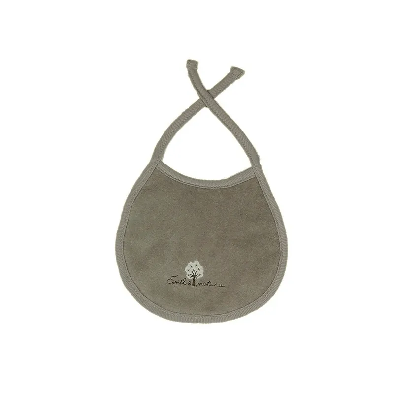 Bavoir de naissance Coton BIO - Taupe-0