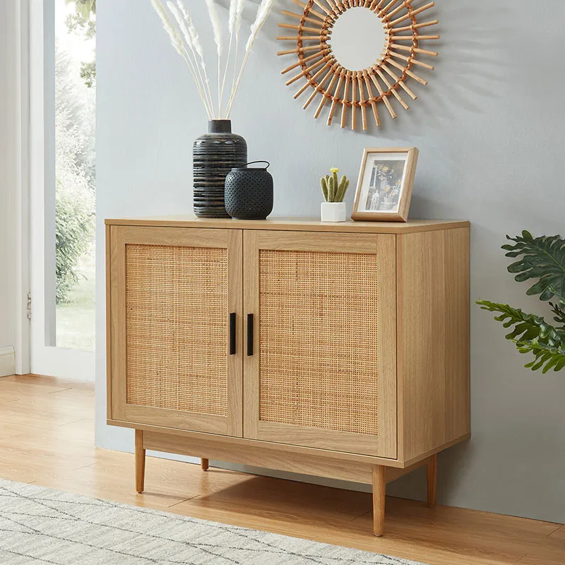 Buffet Amana 2 portes Cannage rotin - 90x39,5x75cm-0