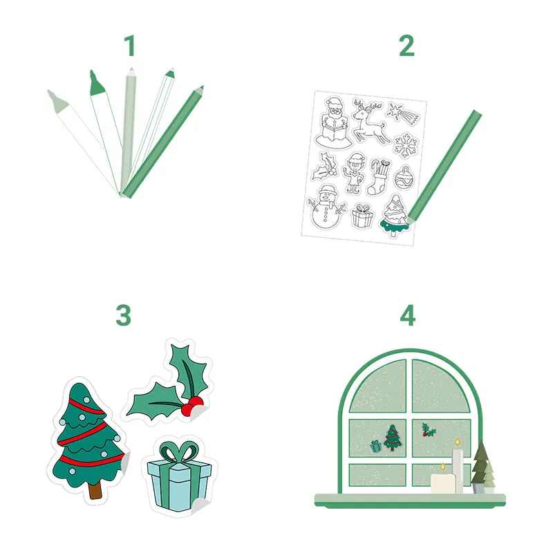 Gommettes transparentes à décorer Noël 66pcs - 3+-3