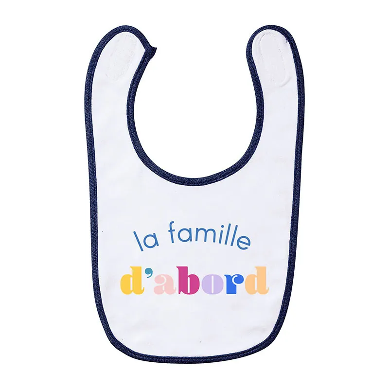 Bavoir La famille d'abord - Bleu -0