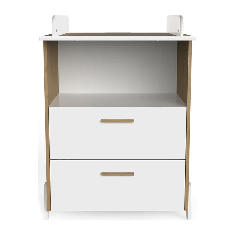 Chambre Duo Lit Bébé Naili + Commode à langer avec plan 2 tiroirs - 60x120cm-10
