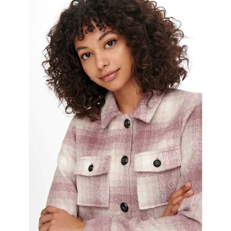 Veste à carreaux Lou - Rose/Marron | Pumice Stone Rose Brown-6