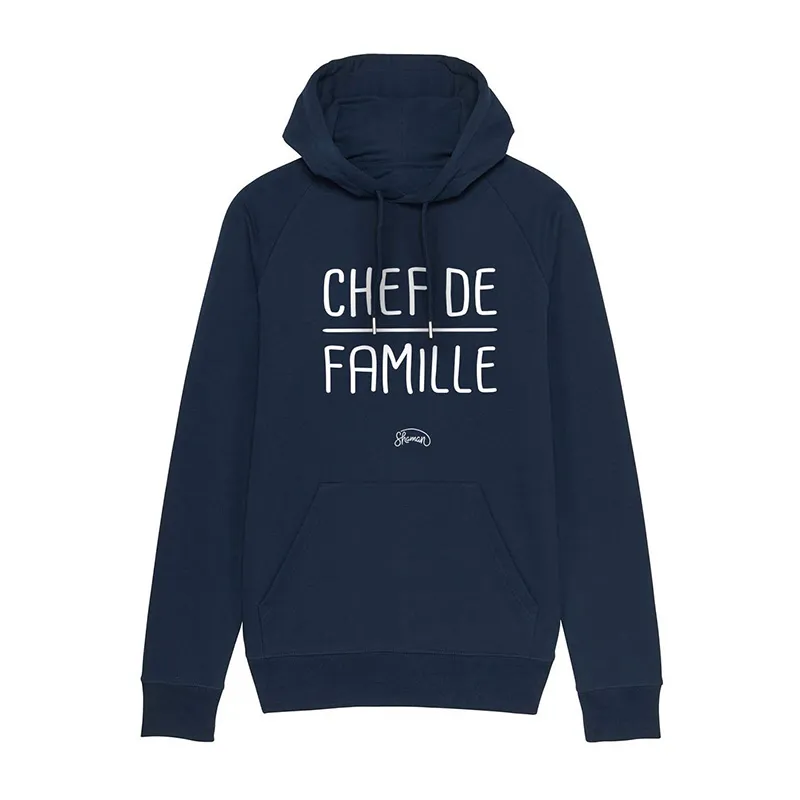 Hoodie Homme Chef De Famille  - Navy-0