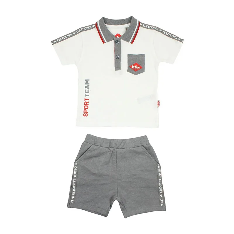 Ensemble Bébé 2pcs Sport  - Blanc/Gris-0