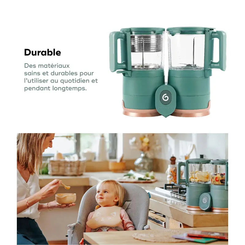 Robot culinaire Verre Nutribaby Glass + 6 Babybols - Green Forest-7