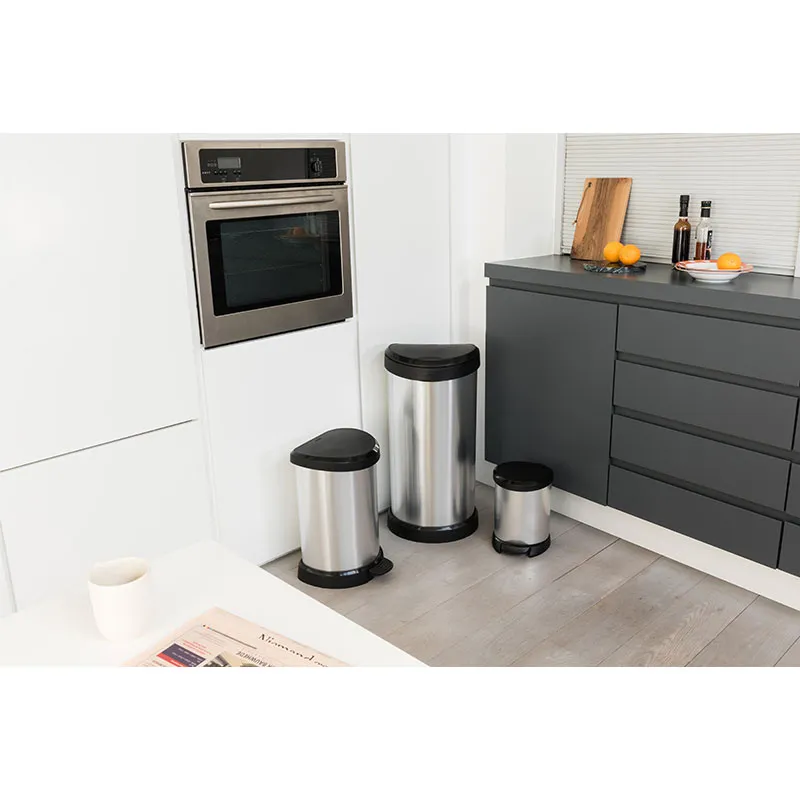 Poubelle à pédale ovale Argent - 5L-2