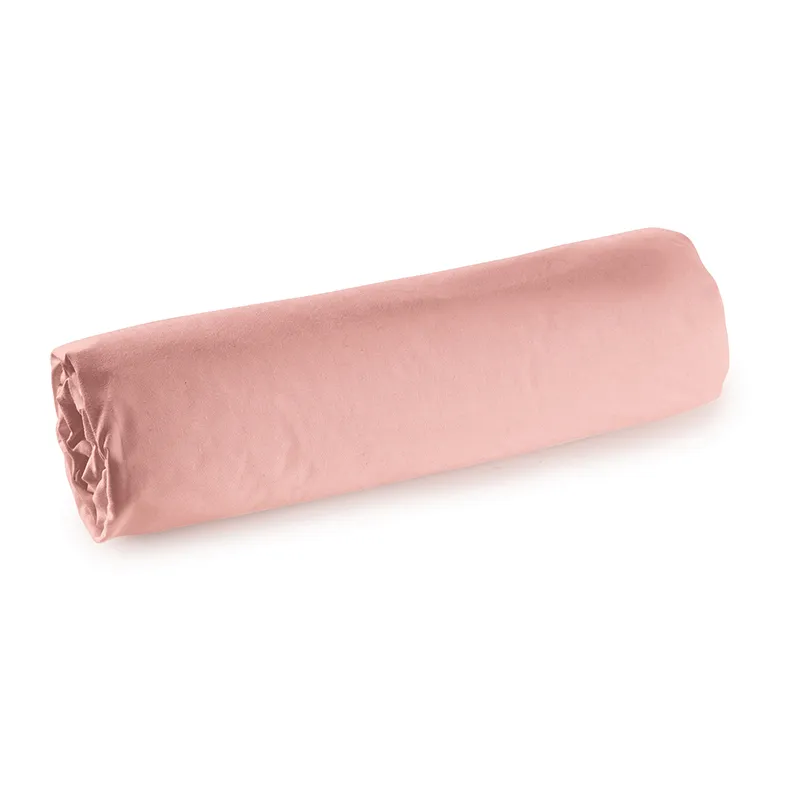 Drap-Housse Percale de Coton Bonnet 30cm Rose poudré-0