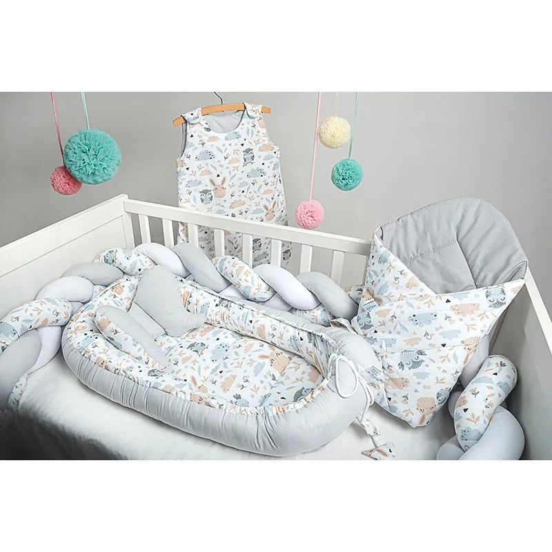 Nid d'ange Coton Sous-Bois Gris - 75x75cm-1