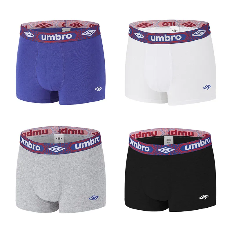 4 Boxers Homme Umbro - Noir/Bleu/Gris/Blanc-5