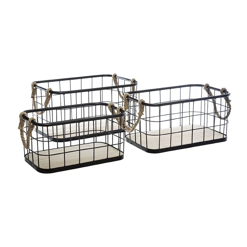 Caisses en bois Austin Noir - 3pcs-1