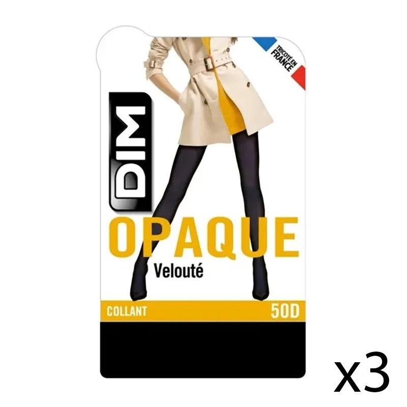 3 paires de Collants Opaque Veloute 50D - Noir-0