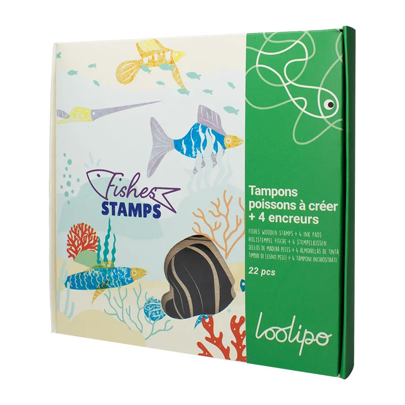 Tampons Poissons à créer + 4 Encreurs 22pcs - 3+-2
