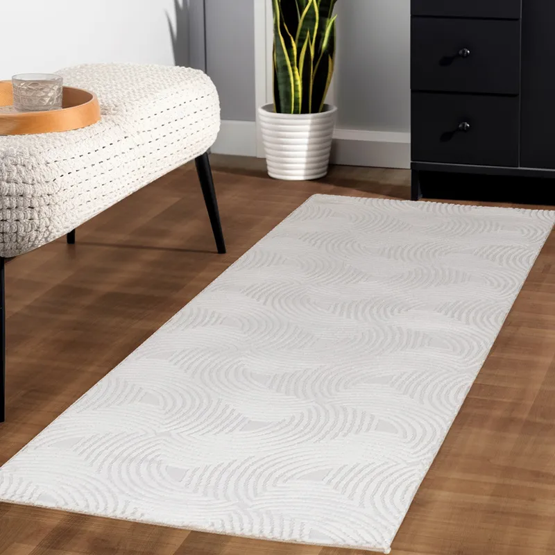 Tapis Sahara reliefs géometriques Crème - Plusieurs dim. dispos-1