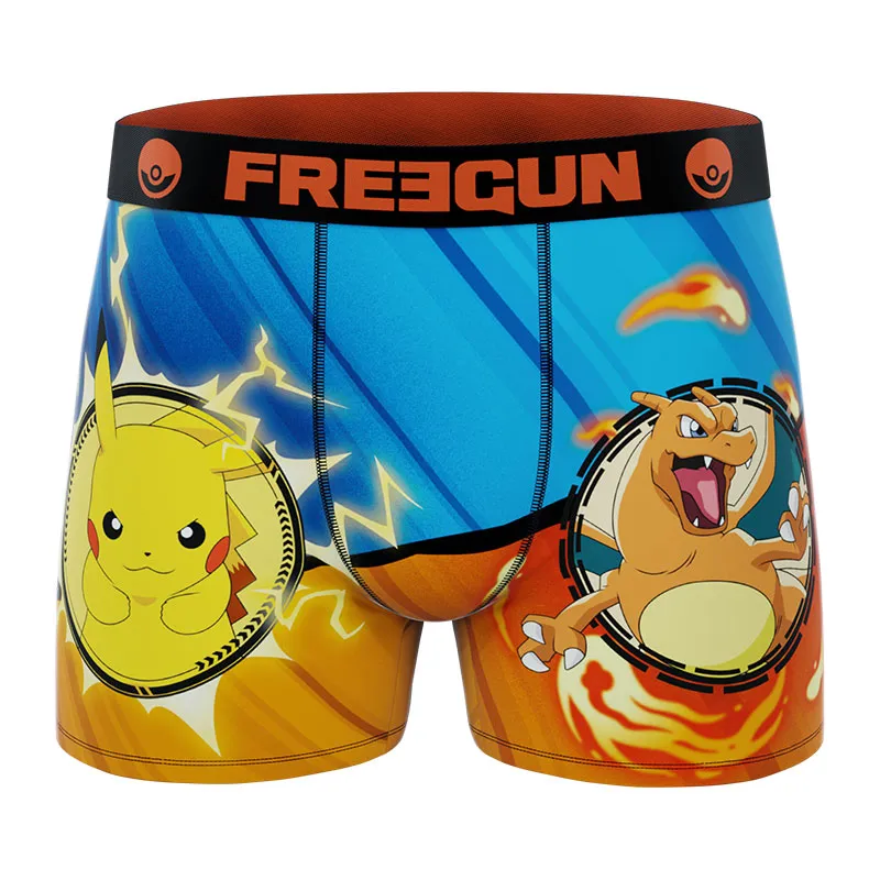 3 boxers enfant Pokémon Pikachu Pokeball - Orange/Jaune/Turquoise/Noir-5