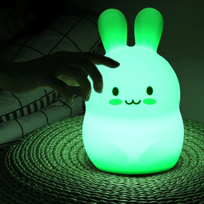 Veilleuse USB Lapin + télécommande - 10x14cm-2