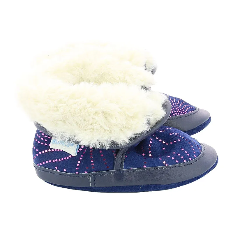 Chaussons cuir Cosy Boot - Bleu/Rose-1