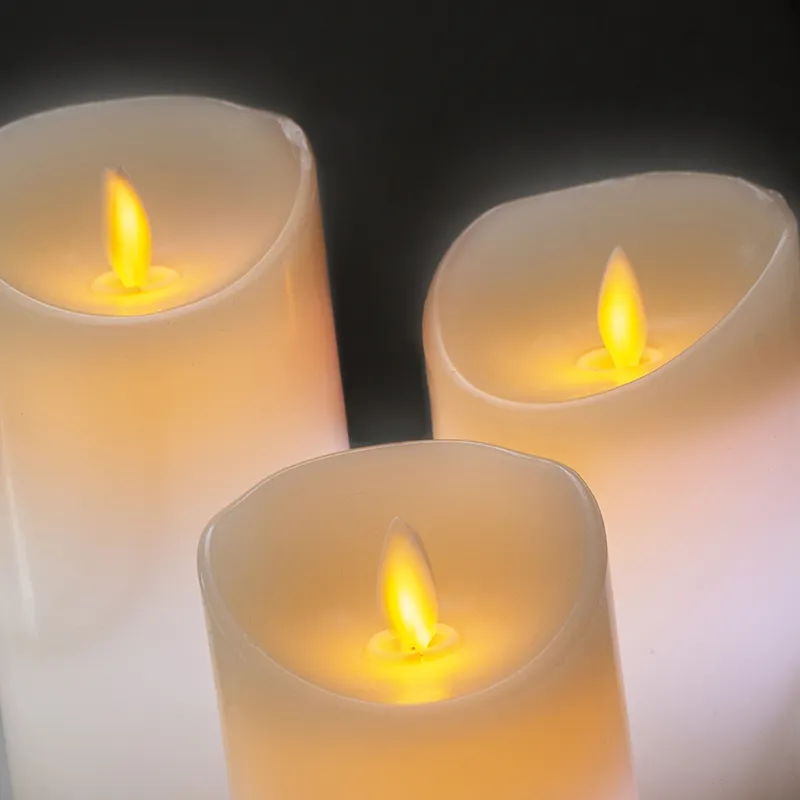 Bougies LED multico. Effet flamme - 3pcs-7