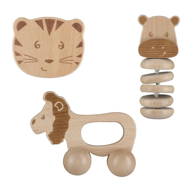 Coffret Jeux d'éveil Bois Safari 3pcs - 3m+-0