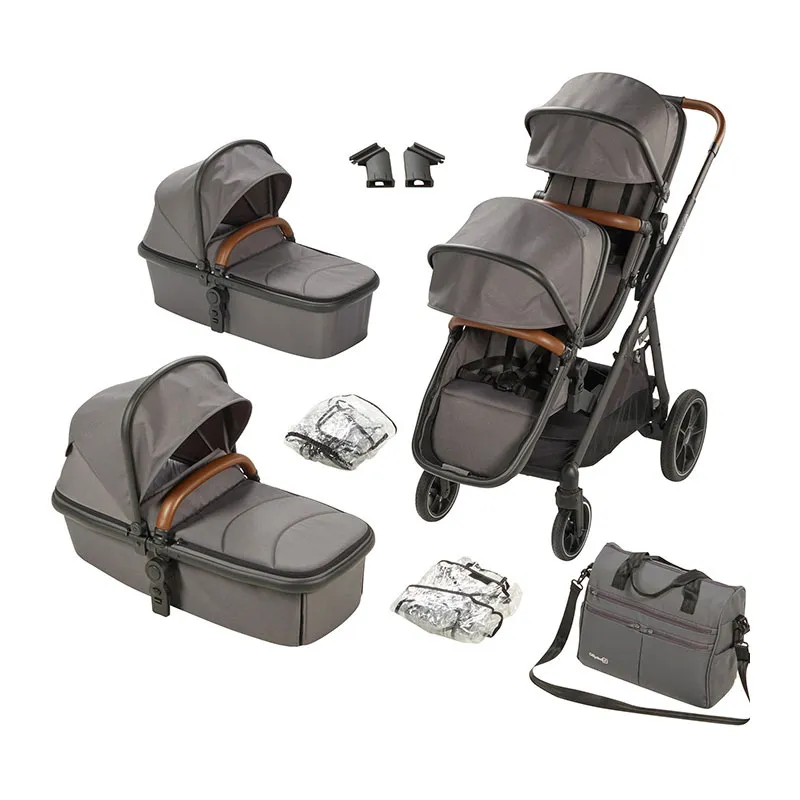 Poussette Double inline Duo 2en1 Gris - 0m+-0