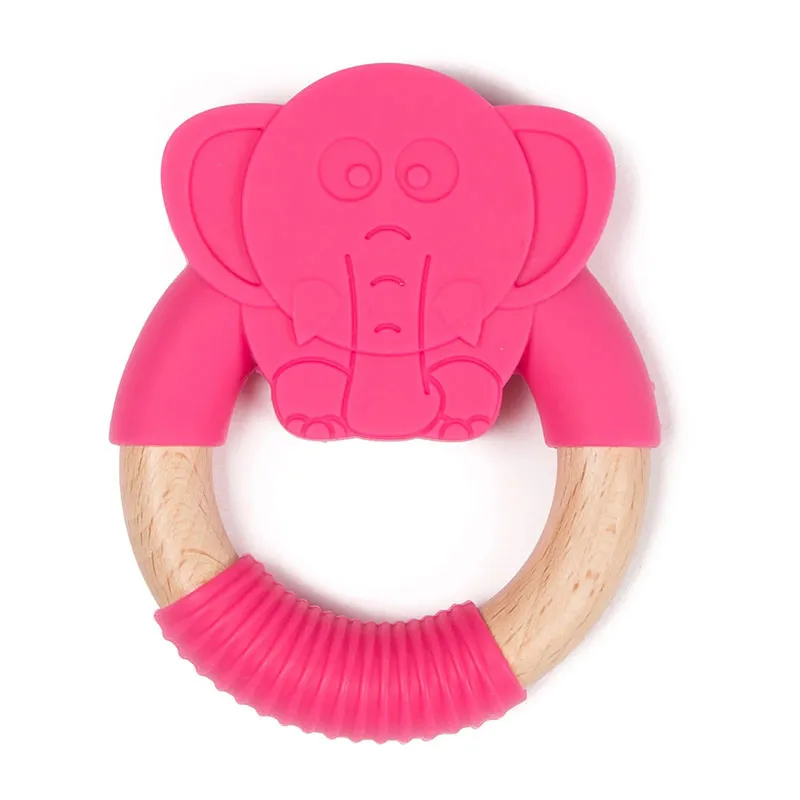 Anneau de dentition Bois Eléphant Rose - 0m+-0