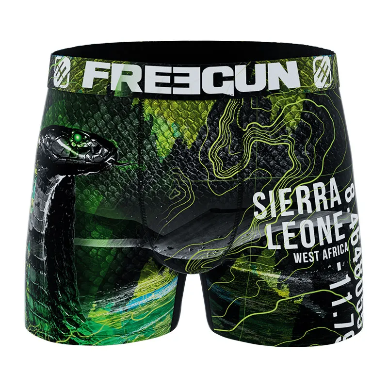 3 Boxers polyester recyclé Garçon Animal Sauvage - Bleu/Rouge/Vert-3