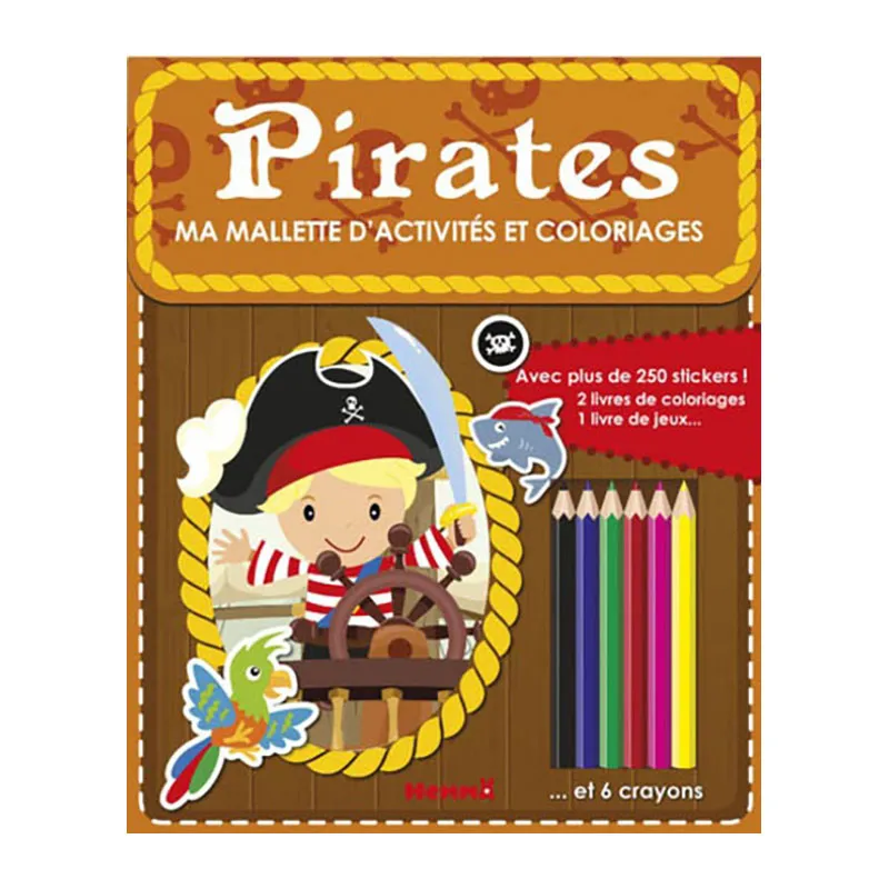 Ma mallette d'activités et coloriages Pirates + 6 crayons - 36m+ - MES JOLIS LIVRES-0