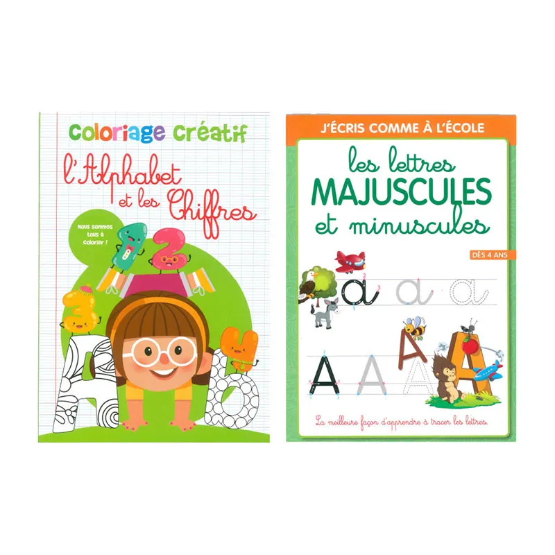 2 Cahiers d'exercices Majus/Minus & Alphabet/Chiffres - 5+-0
