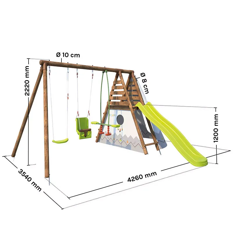 Station 4 agrès + Tipi Camélia - 6m+-7