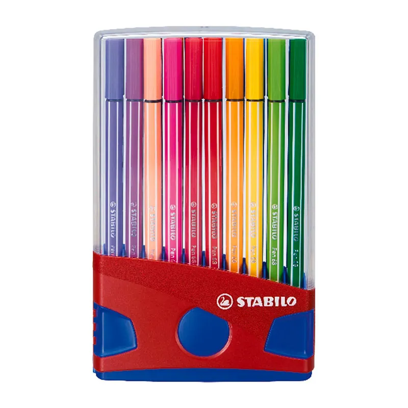 Feutres de dessin Pen 68 Boîtier Rouge/Bleu - 20pcs-0