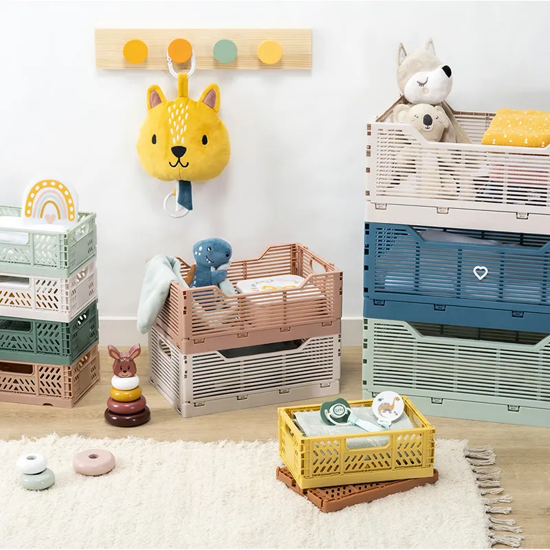 2 Cagettes Pliables & empilables M Gris - 30x20x11,5cm-1