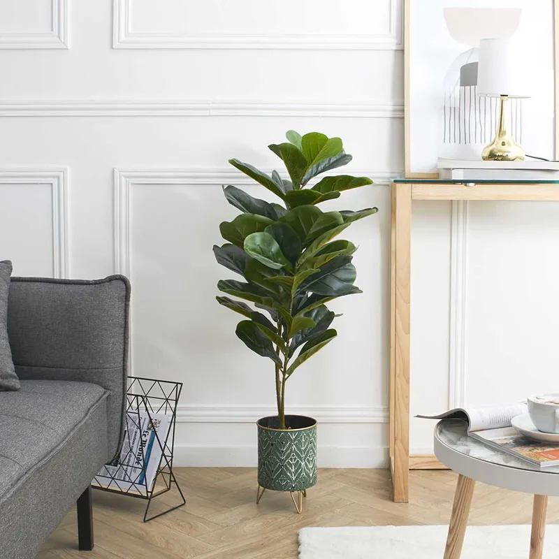 Plante verte artificielle en pot - 90cm-1