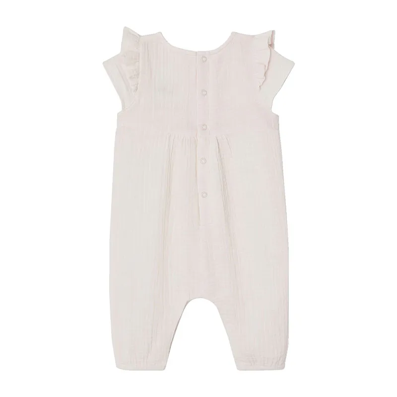 Combinaison MC gaze de coton - Rose pâle-1