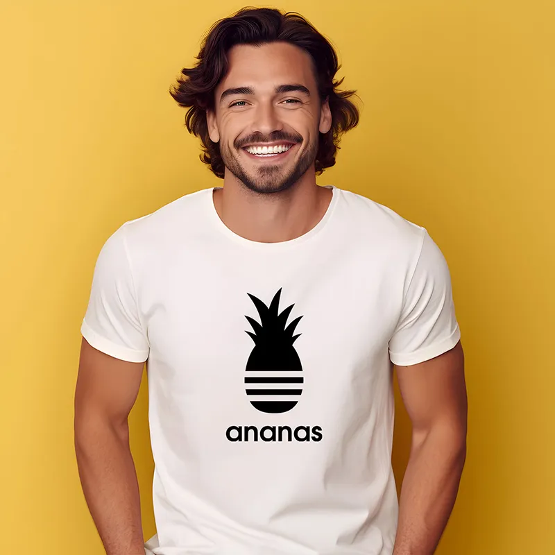Bebeboutik T shirt Homme BIO Ananas Blanc