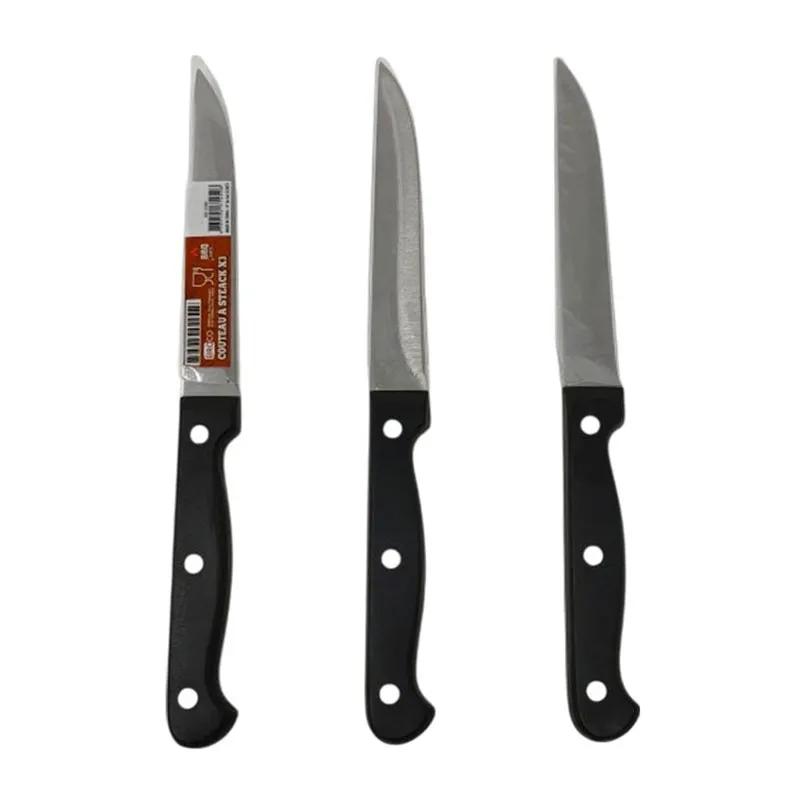 3 Couteaux à steak - Lame lisse 11cm-1