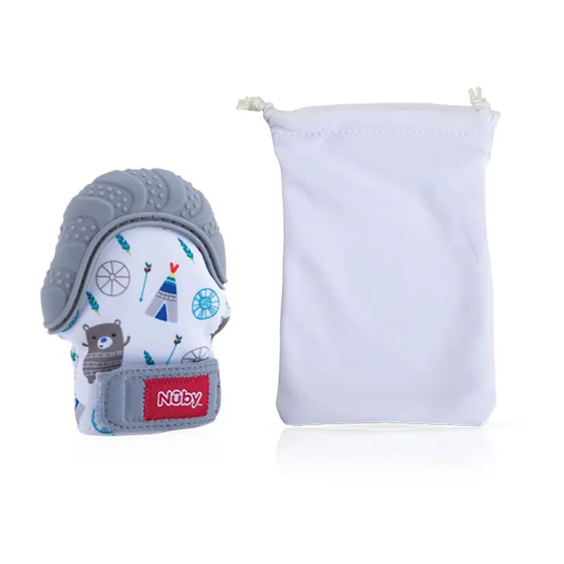 Gant de dentition Happy Hands Gris - 3m+ - NUBY-0