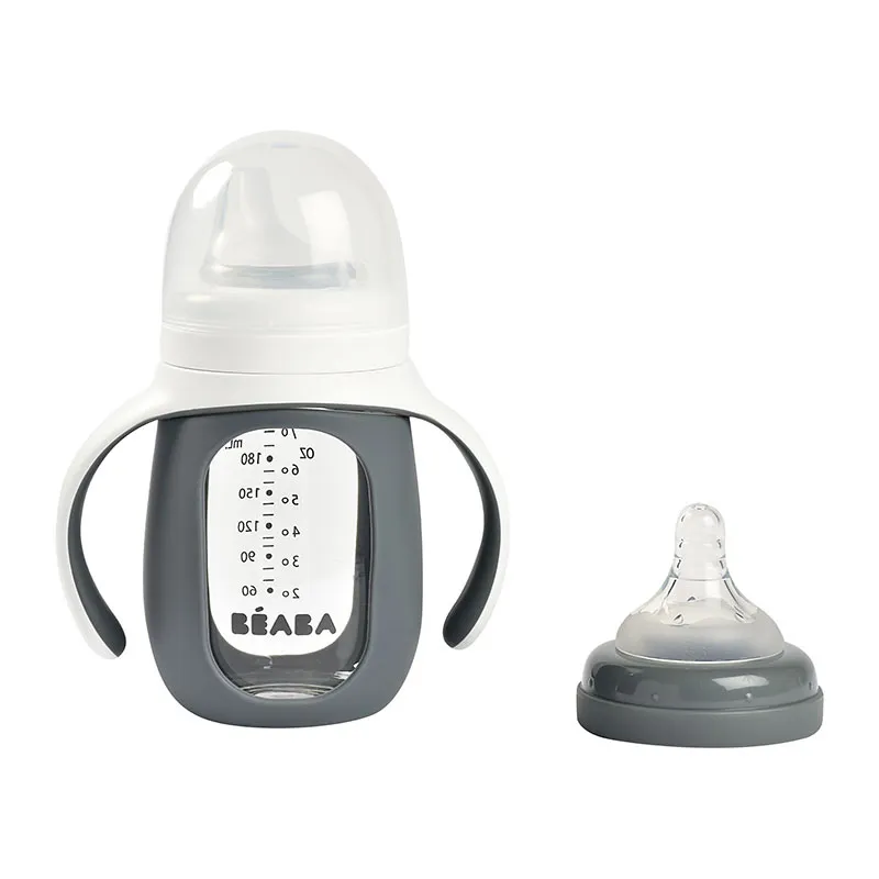 Tasse d'apprentissage en verre Gris minéral - 210ml-4