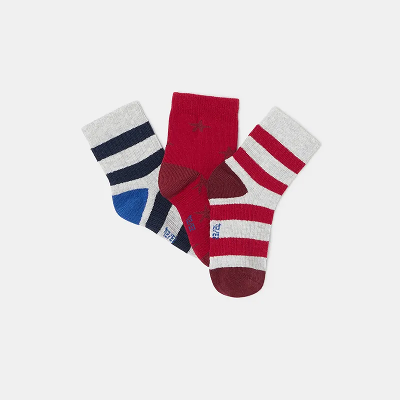 3 paires de chaussettes Garcon - Bleu marine-1