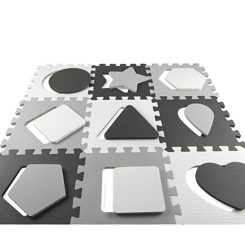 Tapis puzzle mousse Jolly 25pcs Formes Gris - 10m+-3