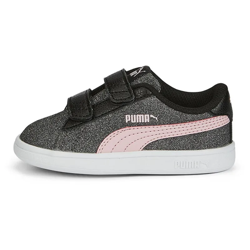 Baskets Bébé Smash V2 Glitz Puma - Noir/Rose-1