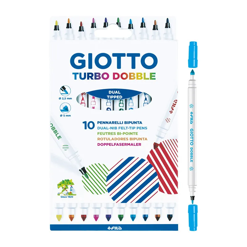 Feutres bi-pointe Turbo Dobble - 10pcs-0