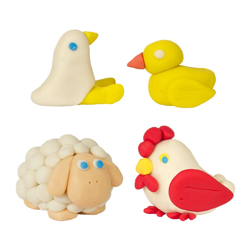 Pâte à jouer 4 pots 500 g Rouge/Jaune/Blanc/Bleu - 12m+-1