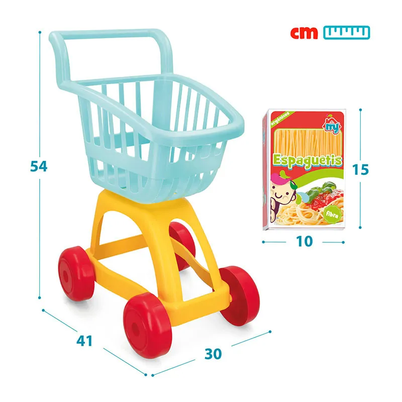 Chariot de supermarché & aliments 9pcs - 24m+-5