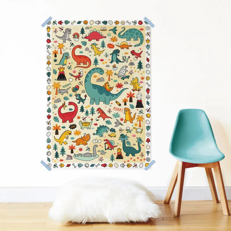 Poster créatif + 150 stickers Dinosaures - 36m+-1