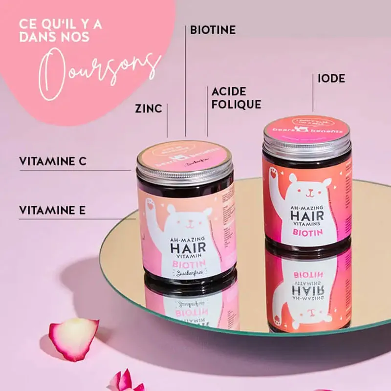 Ah-Mazing Hair Cheveux beaux et forts Sans sucre - 60 Gummies-1