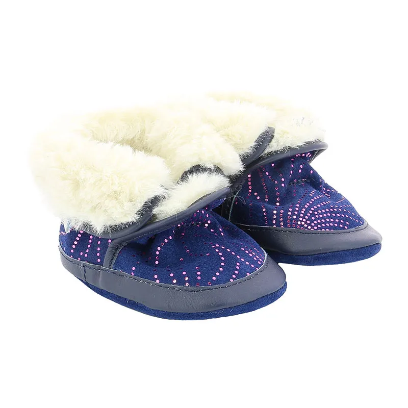 Chaussons cuir Cosy Boot - Bleu/Rose-0