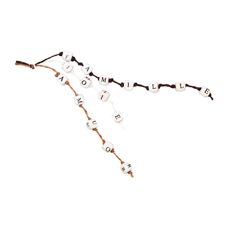 Perles en bois Alphabet 400pcs - 3+-5