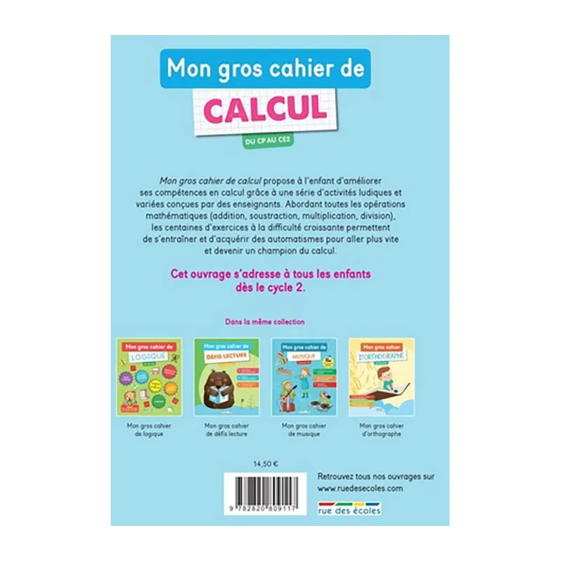 Mon gros cahier de calcul du CP au CE2 - 6+-1